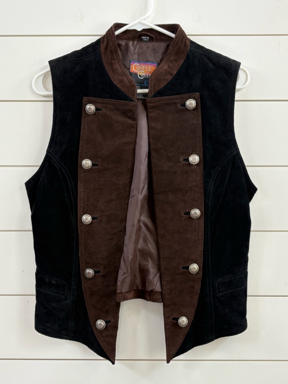 Vintage Cripple Creek Women’s Suede Military Vest